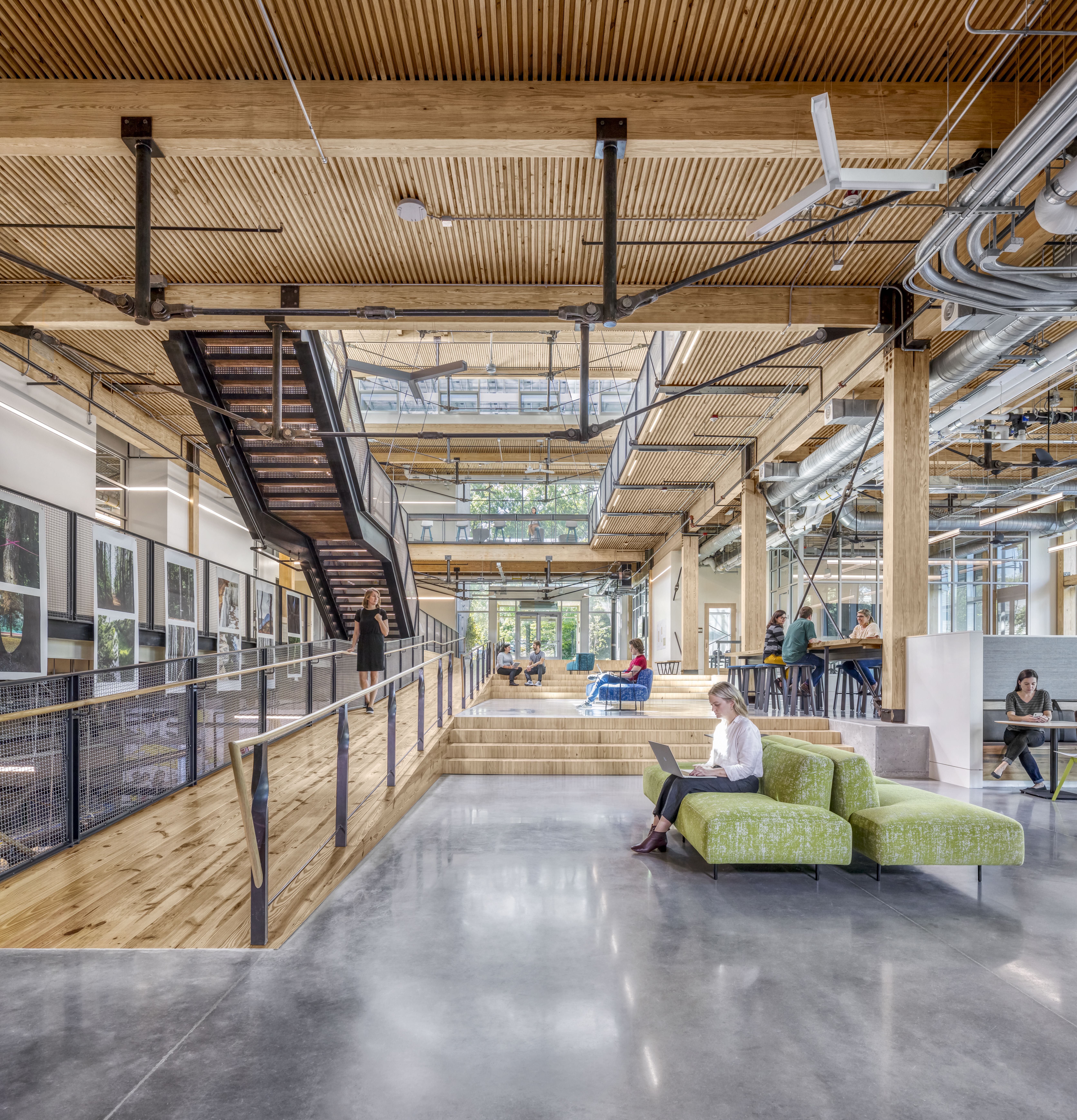 The building allows for ample natural lighting and provides views to the outdoors, as well as operable windows for fresh air. Photo Credit: Jonathan Hillyer.