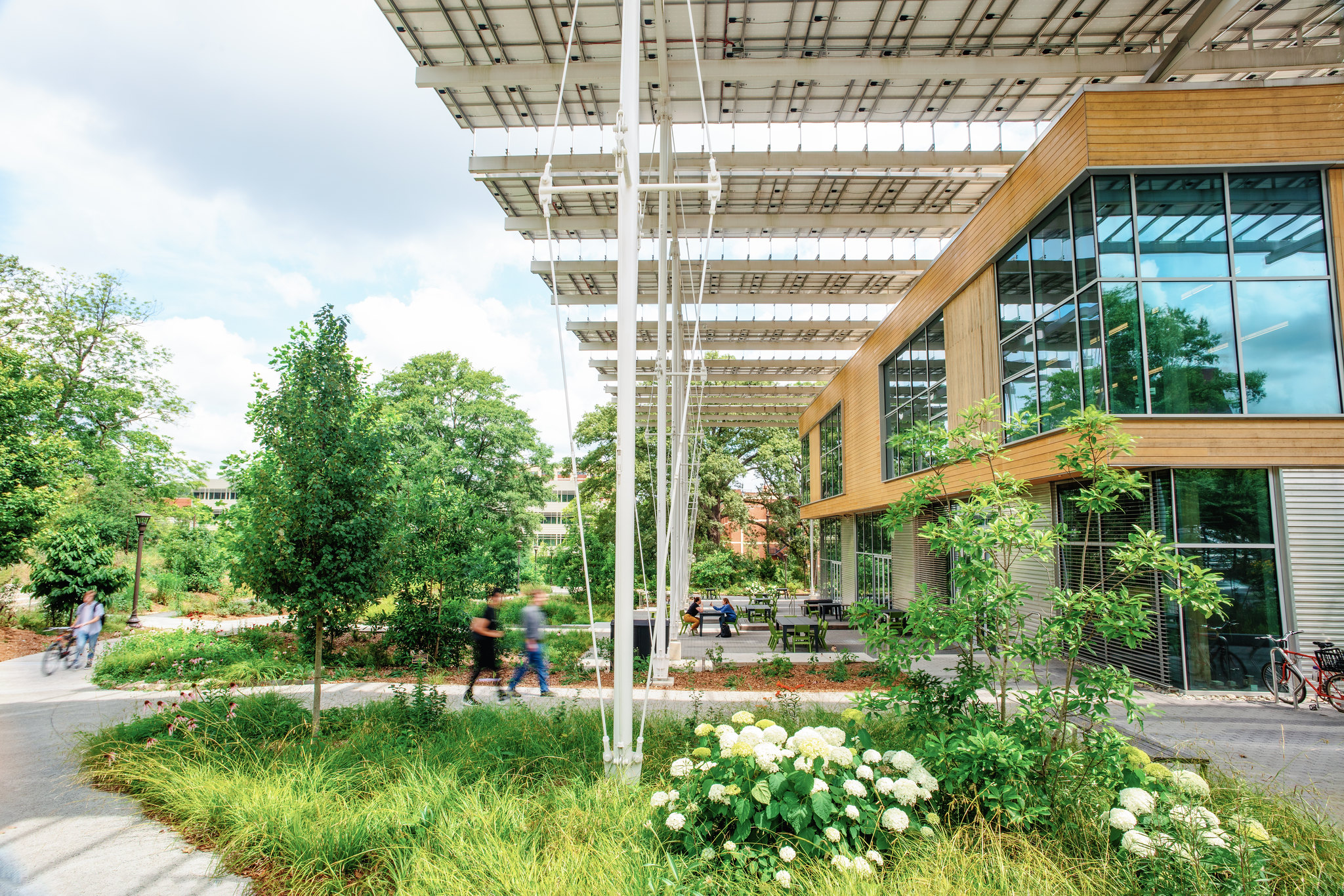 Kendeda Building with flowers by Gregg Willett