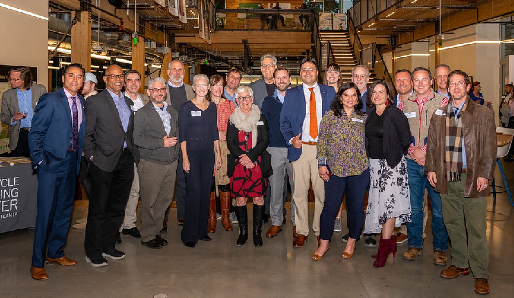 group photo of staff and partners celebrating the Kendeda ribbon cutting
