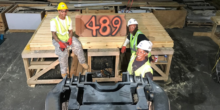 Georgia Works! personnel helped construct 489 panels that became an integral part of the building.