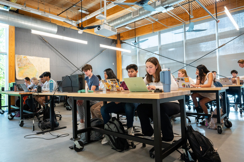 students working in one of The Kendeda Building's classroom