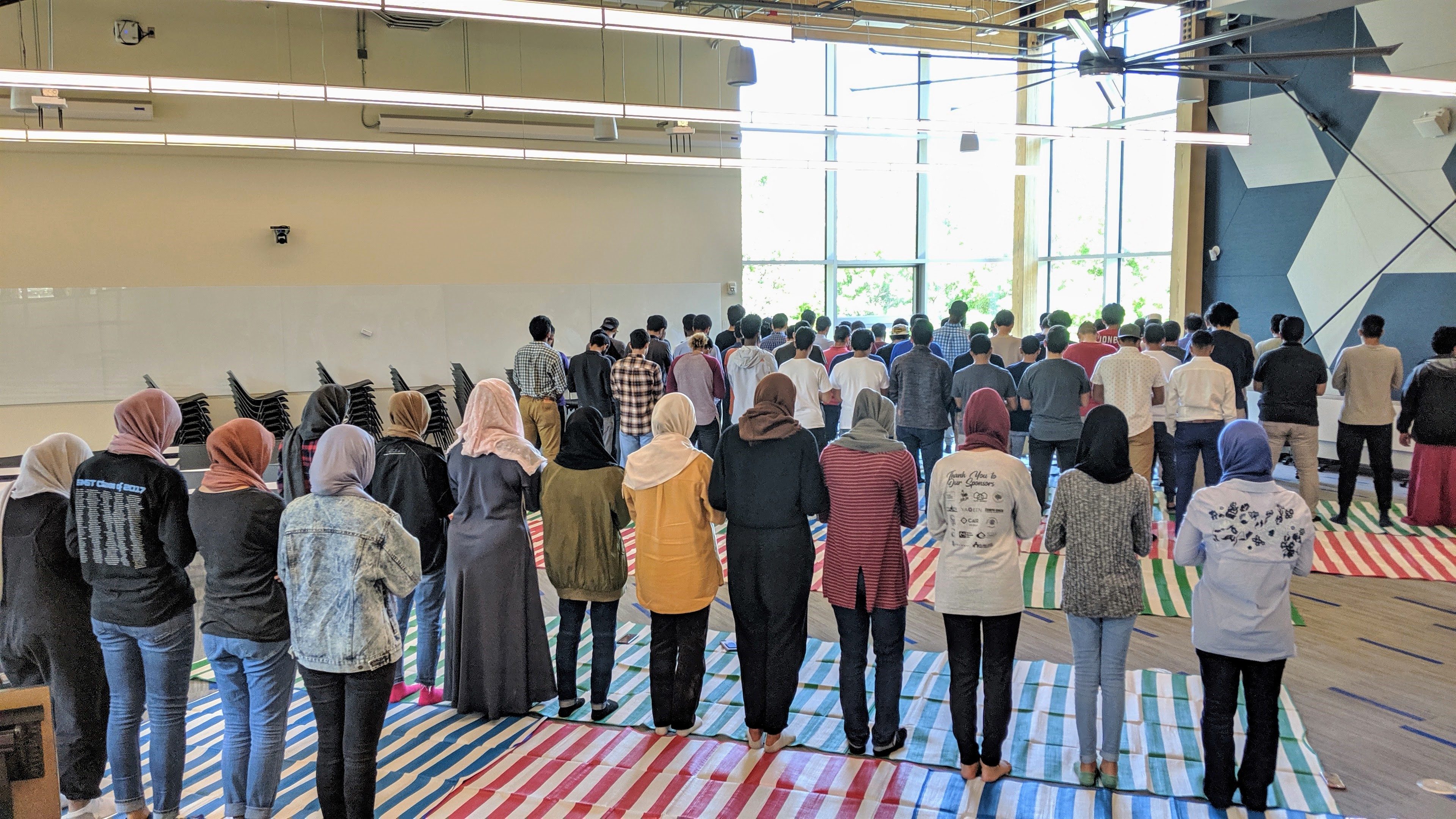 Members of Georgia Tech's Muslim community participating in Friday prayers.