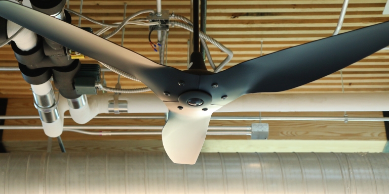 Class lab ceiling fan A smaller ceiling fan in one of the building's class labs.